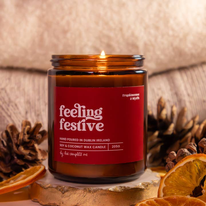 Hue Complete Me Candles Hue Complete Me – Feeling Festive Candle – Soy & Coconut Wax, Hand-Poured in Dublin – 40 hours