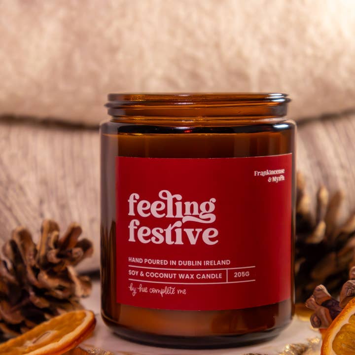 Hue Complete Me Candles Hue Complete Me – Feeling Festive Candle – Soy & Coconut Wax, Hand-Poured in Dublin – 40 hours