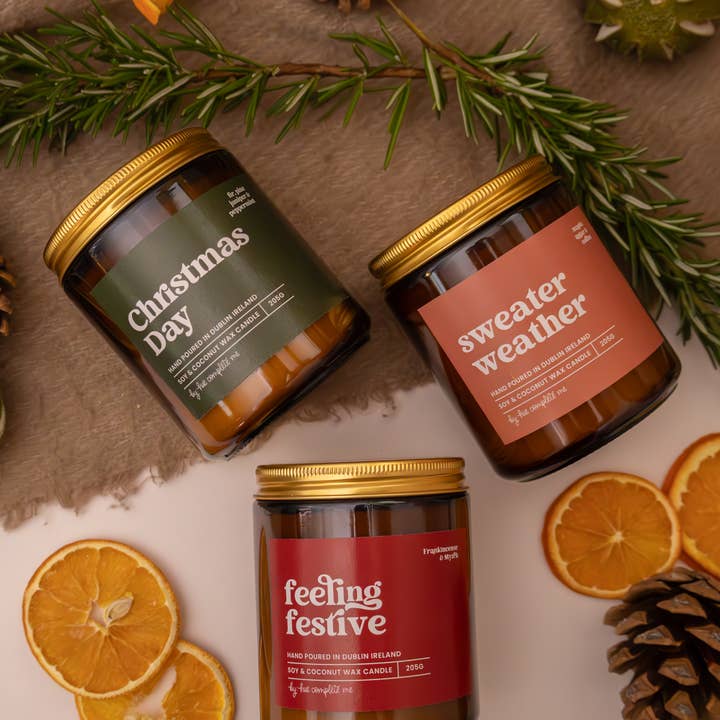 Hue Complete Me Candles Hue Complete Me – Feeling Festive Candle – Soy & Coconut Wax, Hand-Poured in Dublin – 40 hours