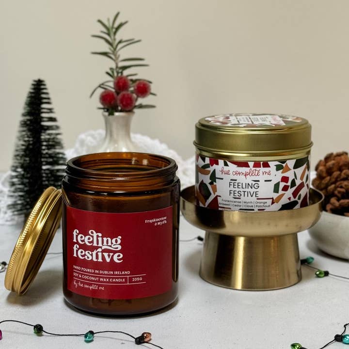 Hue Complete Me Candles Hue Complete Me – Feeling Festive Candle – Soy & Coconut Wax, Hand-Poured in Dublin – 40 hours