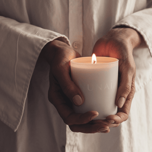 Nunaia Candles Sacred Space Candle - Lavender and Rose Geranium - Natural Soy Wax
