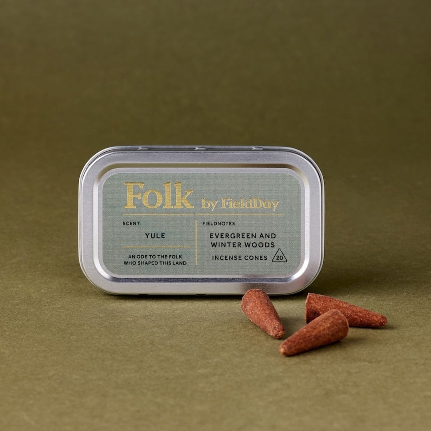 FieldDay Candles Yule Folk Incense Cones 18g/20pk - Evergreen & Winter Woods - FieldDay