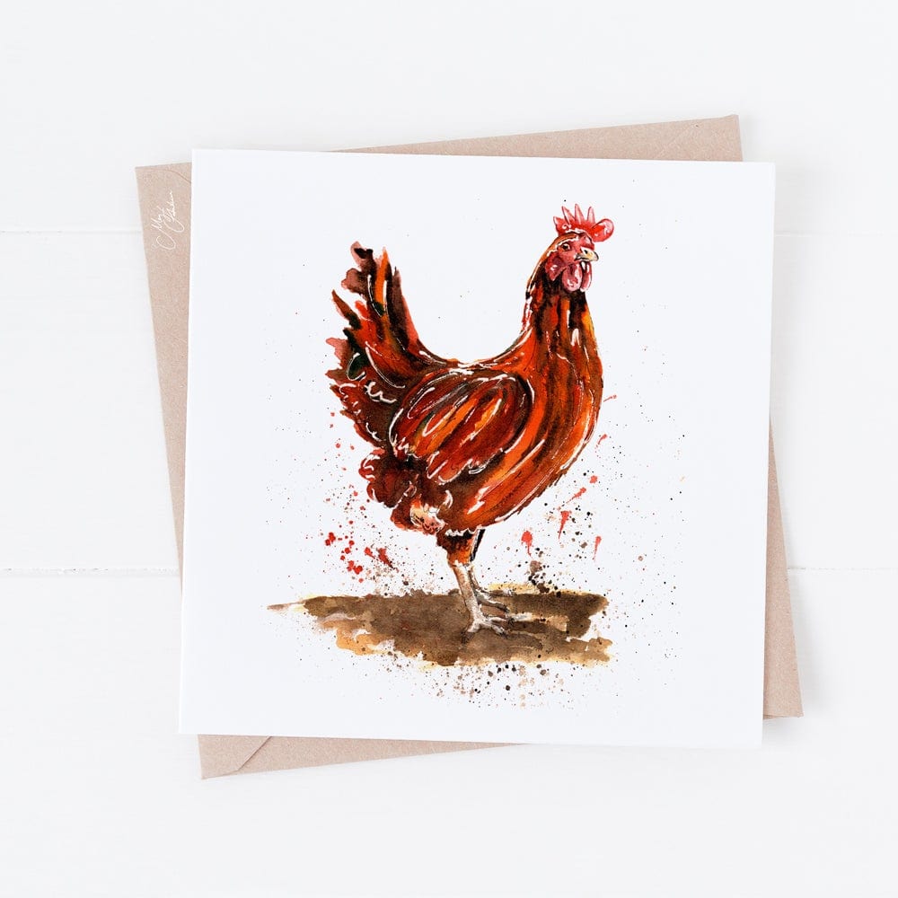 Faerly Cards Chicken Greeting Card - Meg Hawkins Art