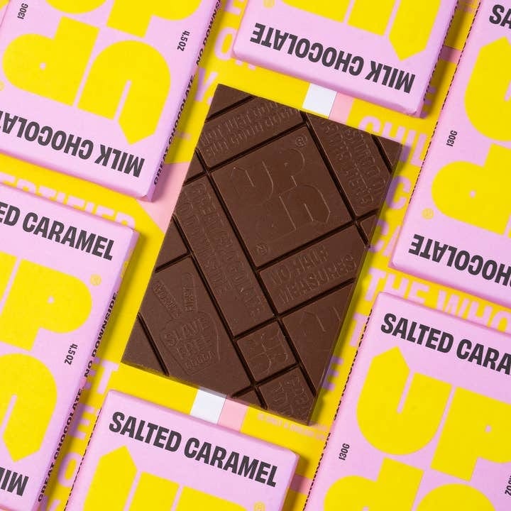 UP-UP Chocolate Chocolate UP-UP Salted Caramel Milk Chocolate Bar 120G