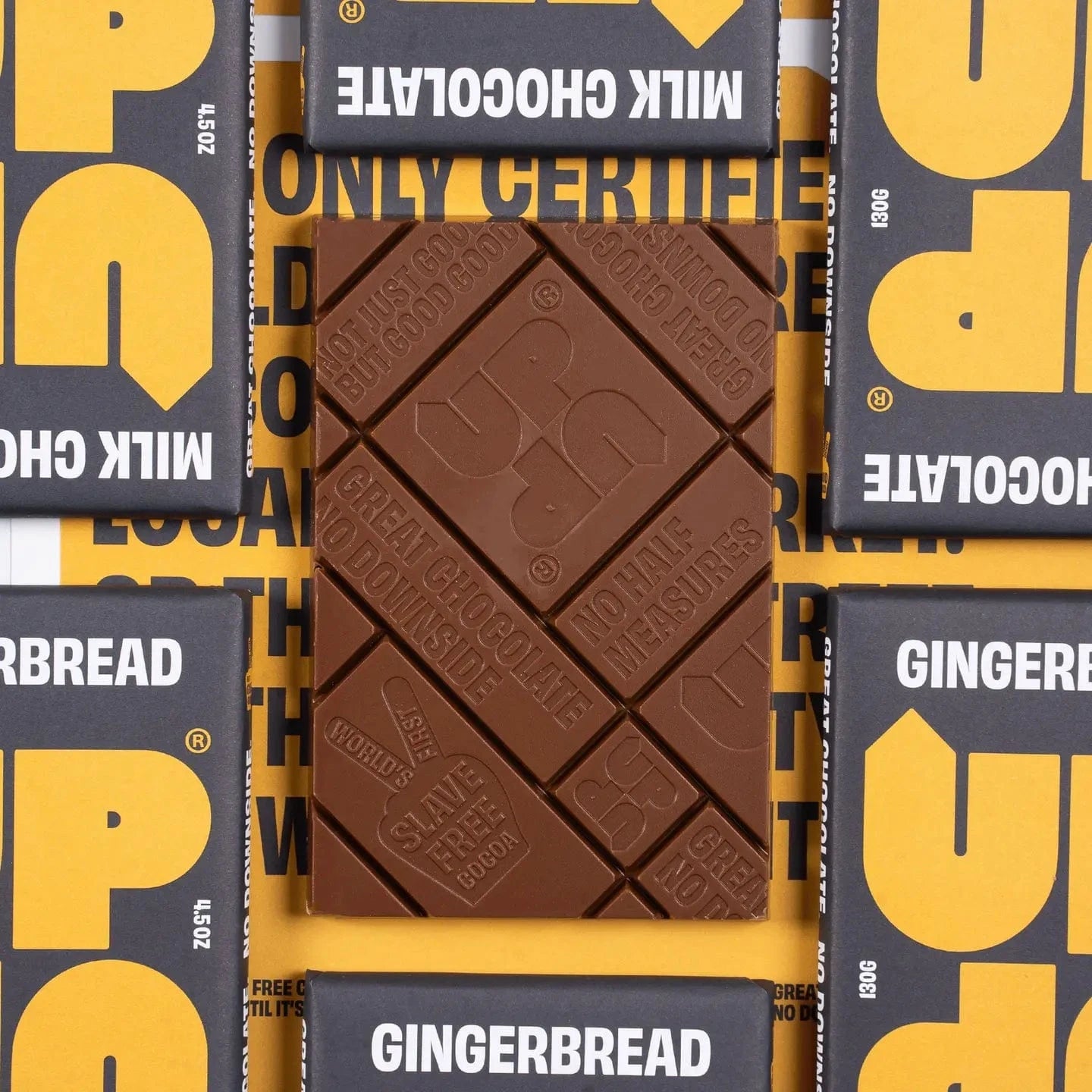 UP-UP Chocolate chocolates & treats Gingerbread Milk Chocolate Bar 60g to 120G - Up-Up Chocolate