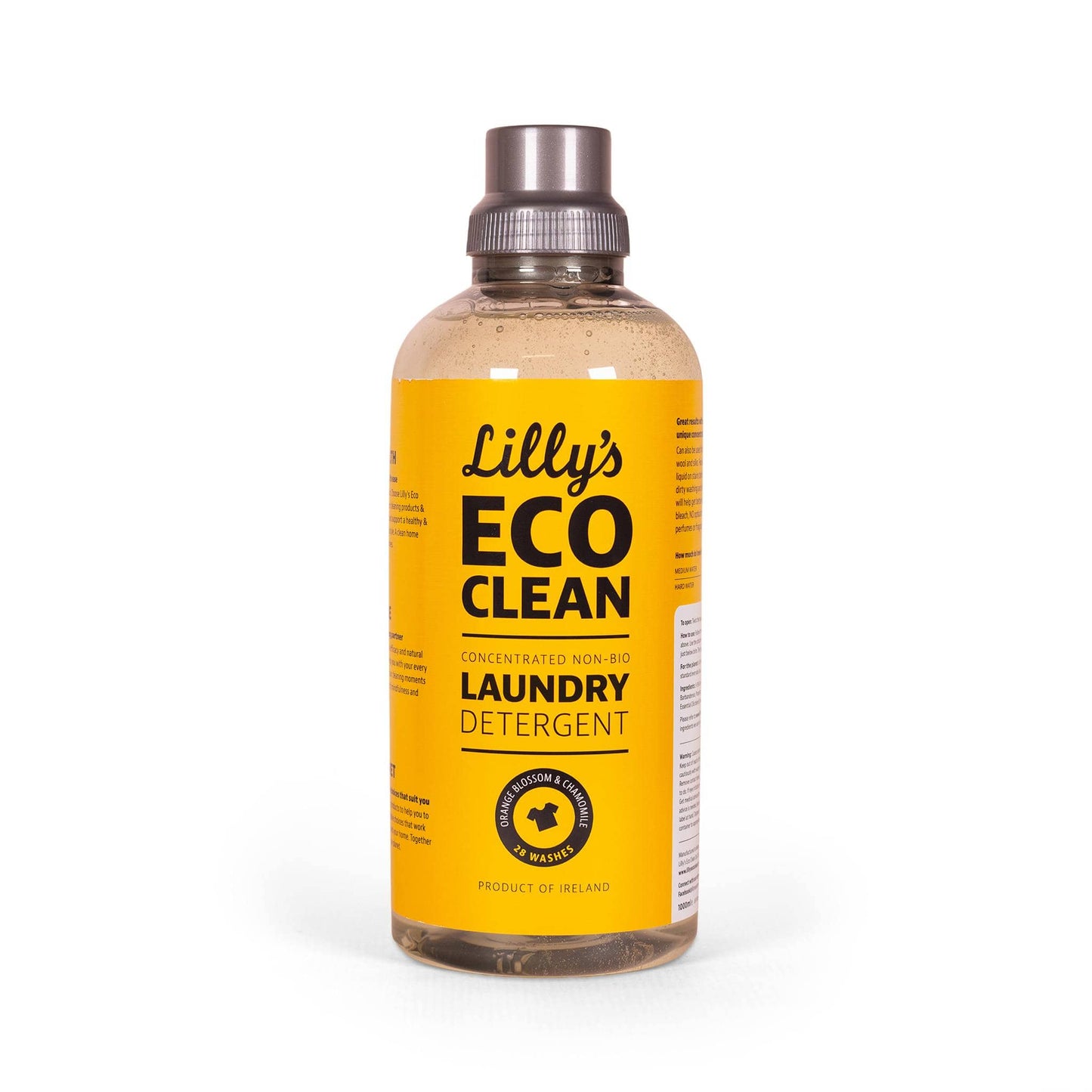 Lilly's Eco Clean Cleaning Detergent Non-bio Laundry Liquid Orange Blossom & Chamomile 1L