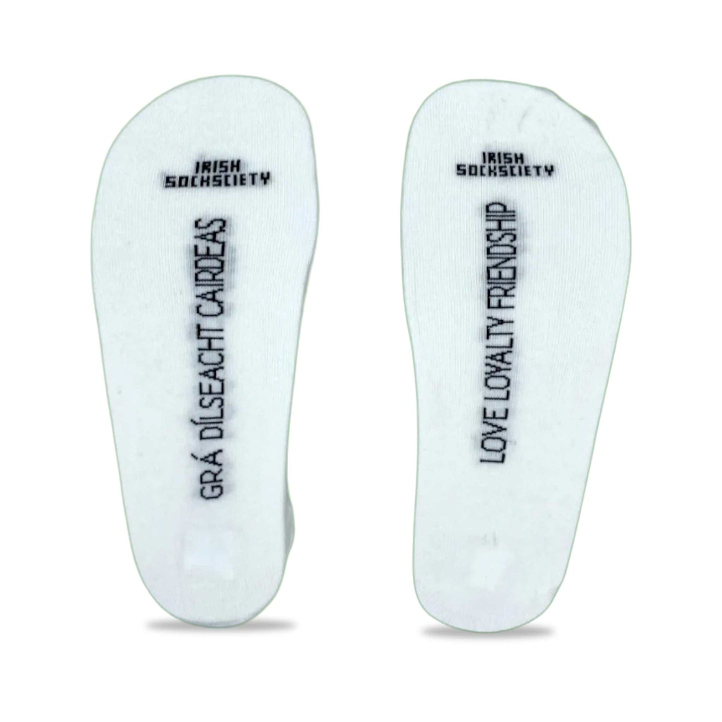 Irish Socksciety clothing Claddagh Ring Socks - White Embroidered - Irish Socksciety