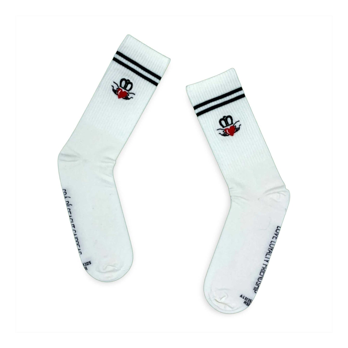 Irish Socksciety clothing Claddagh Ring Socks - White Embroidered - Irish Socksciety