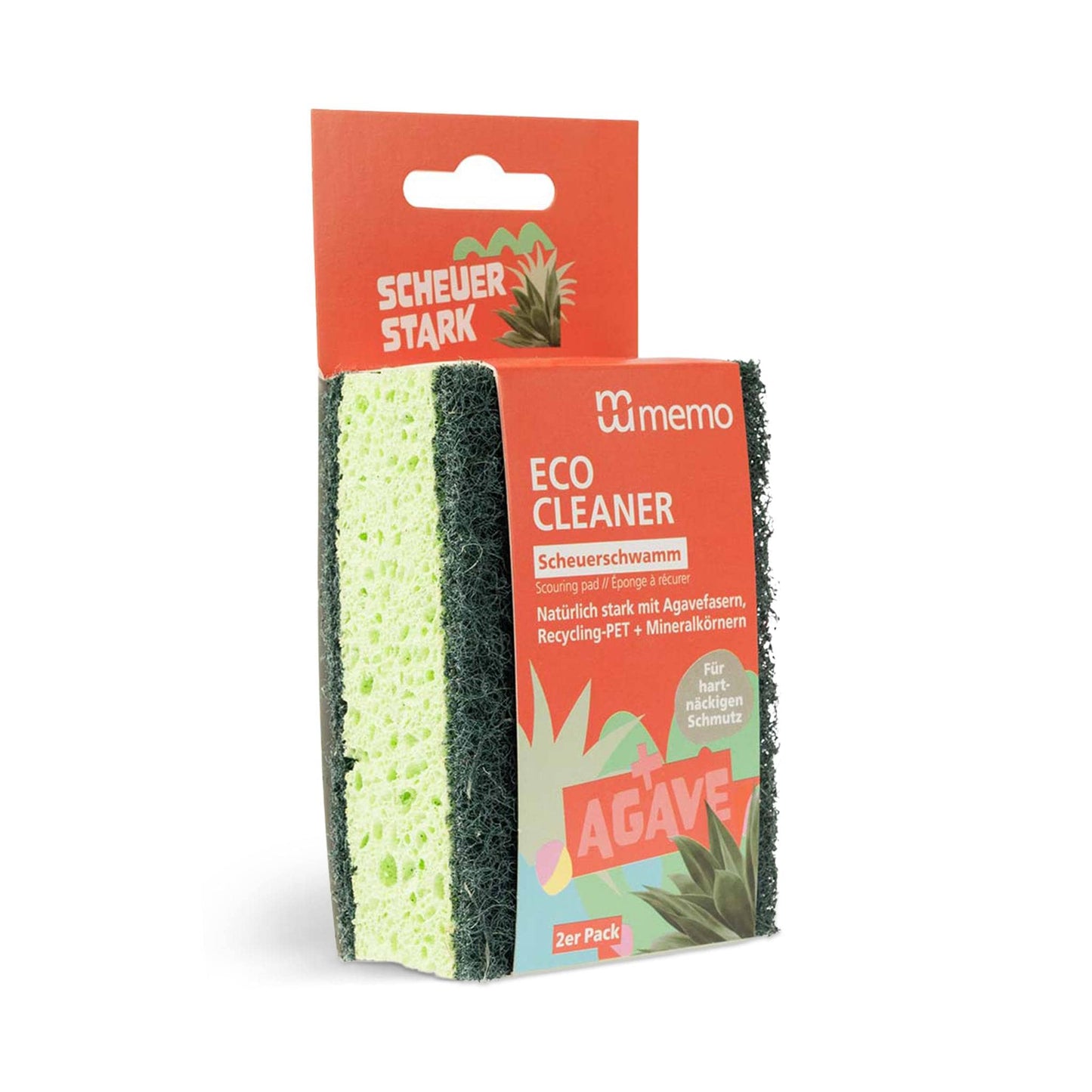 Memo Cloths Memo - Scouring Sponge with Natural Fibers - 2 Pack