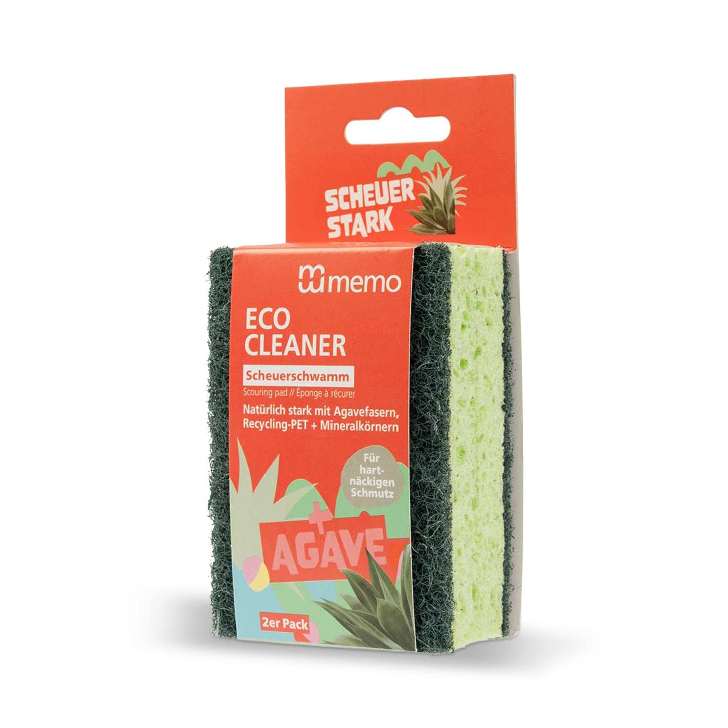 Memo Cloths Memo - Scouring Sponge with Natural Fibers - 2 Pack