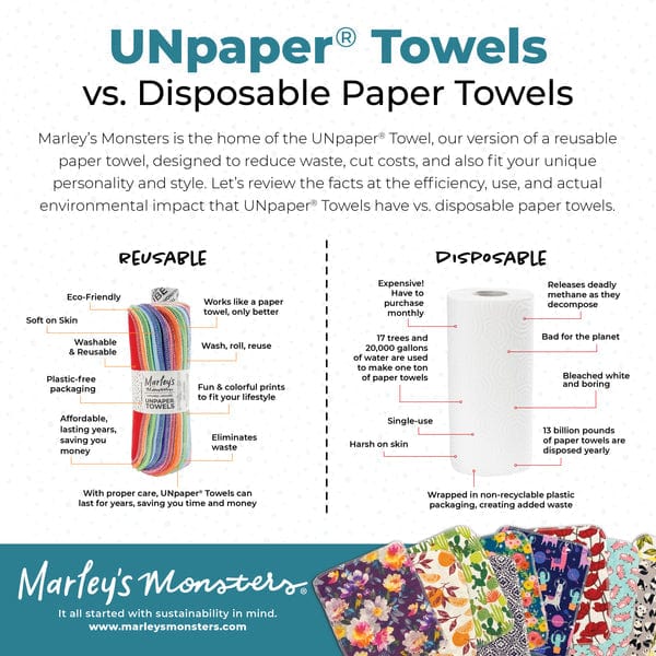 Marley's Monsters Cloths Rolled UNpaper Towels - Earthy Rainbow - Marley's Monsters