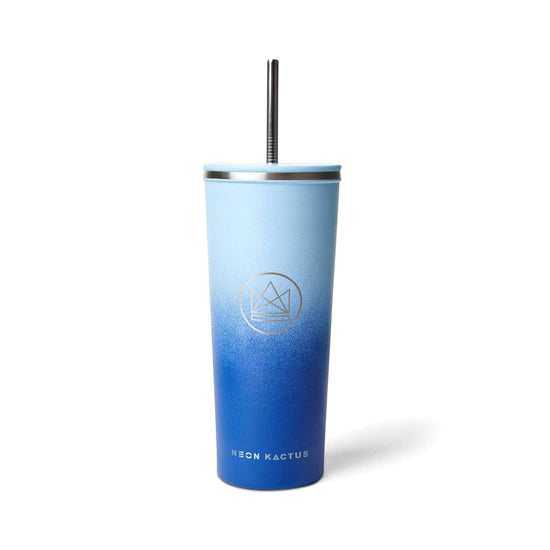 Neon Kactus Coffee Cup Insulated Tumbler with Lid & Straw - 24oz/710ml -  Good Vibes - Neon Kactus