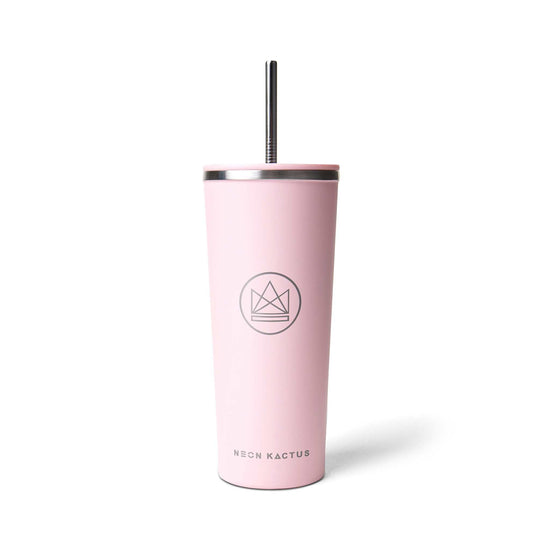 Neon Kactus Coffee Cup Insulated Tumbler with Lid & Straw - 24oz/710ml -  Pink Flamingo- Neon Kactus