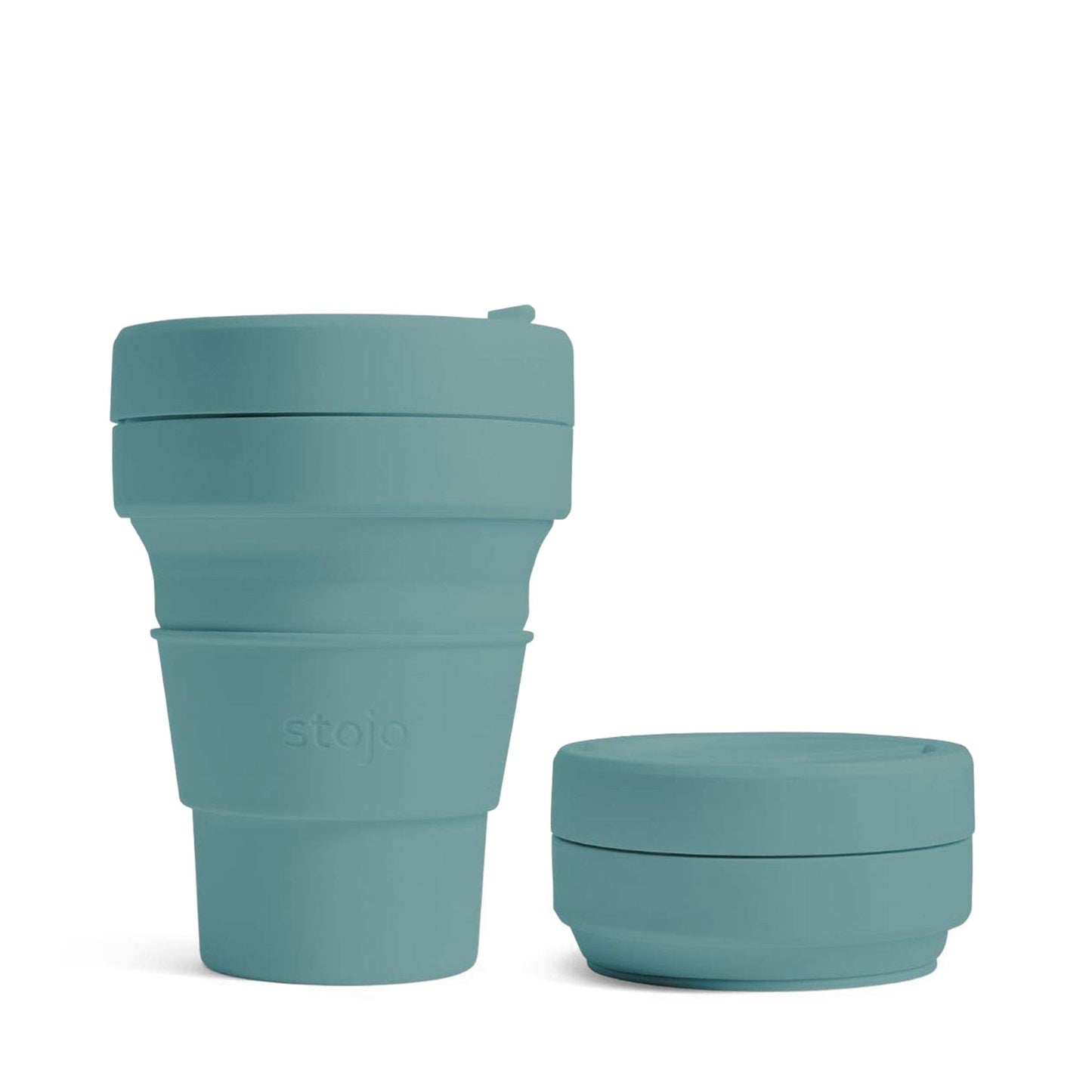Stojo Coffee Cup Stojo Pocket Cup - Collapsible Silicone Reusable Cup - 355ml/12oz - Eucalyptus