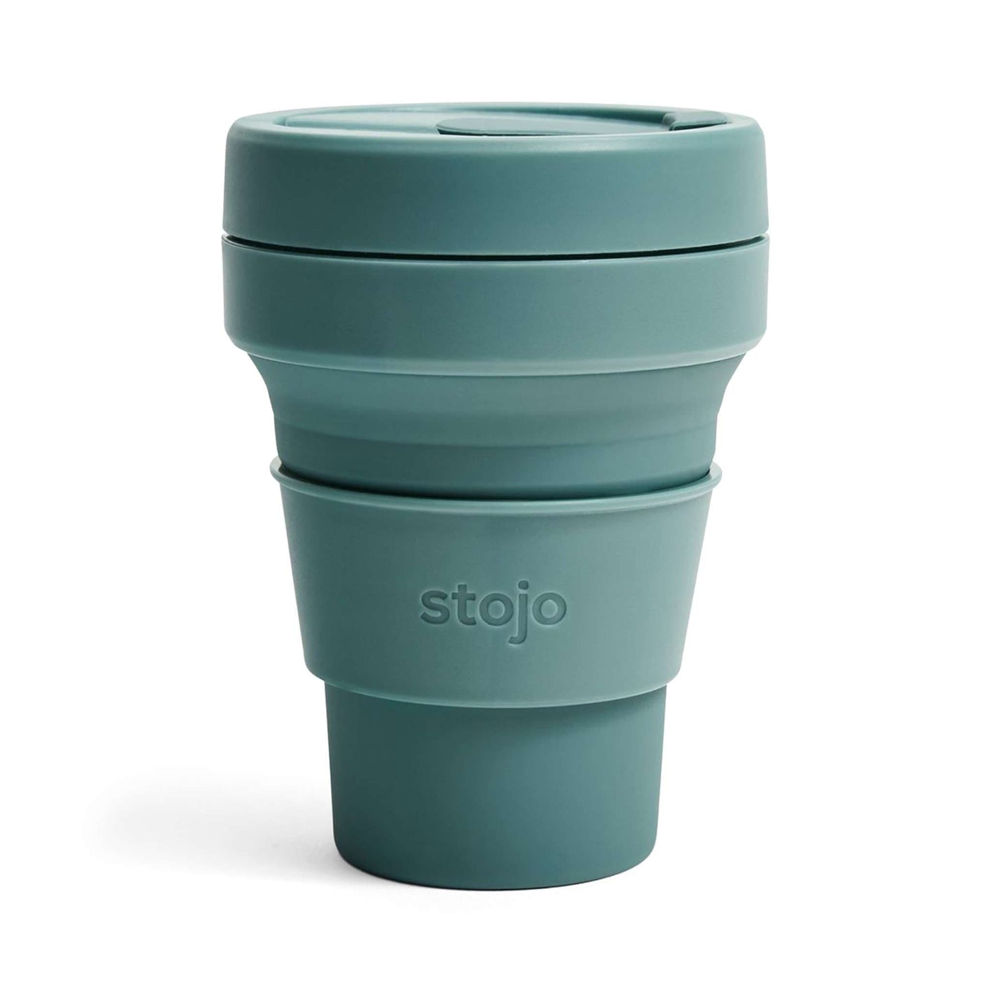 Stojo Coffee Cup Stojo Pocket Cup - Collapsible Silicone Reusable Cup - 355ml/12oz - Eucalyptus