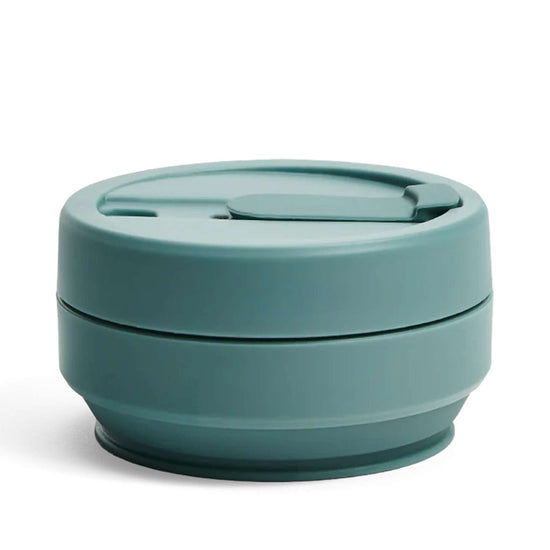 Stojo Coffee Cup Stojo Pocket Cup - Collapsible Silicone Reusable Cup - 355ml/12oz - Eucalyptus