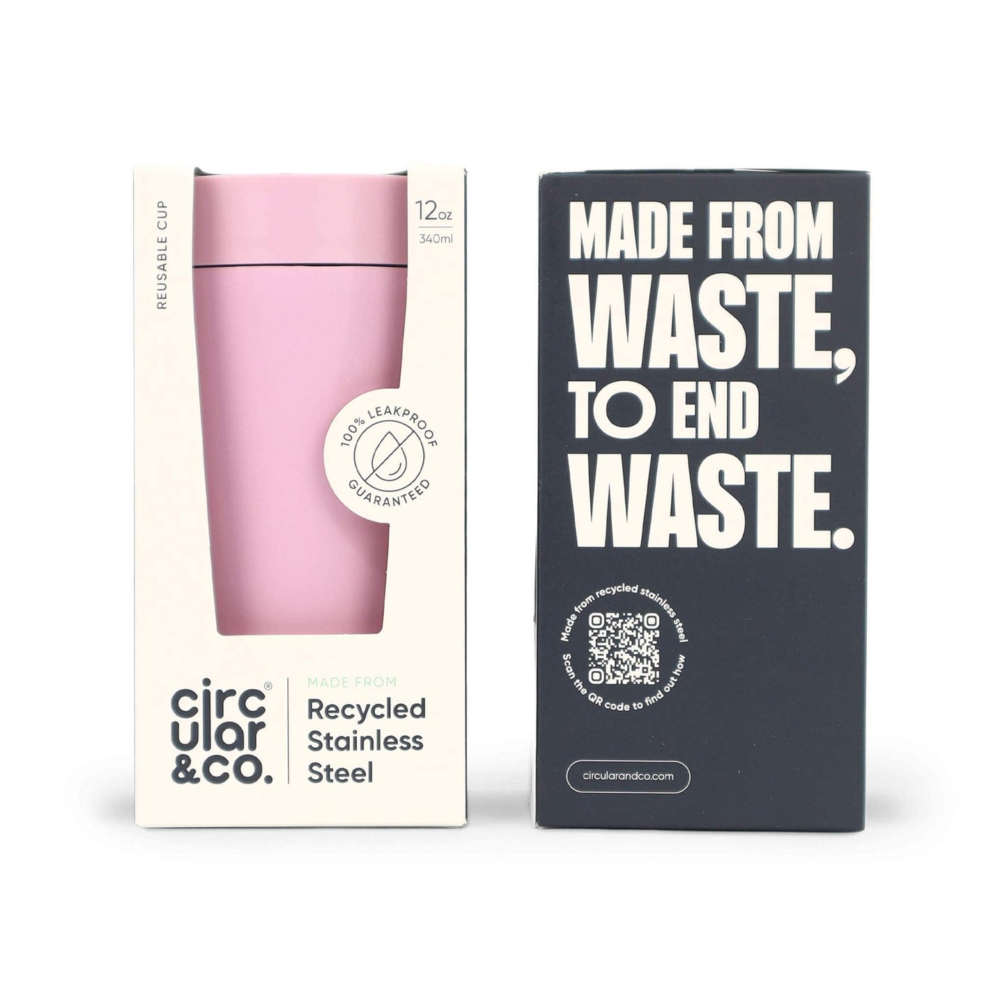Circular&Co Coffee Cups Circular&Co. Reusable Travel Mug - Made From Recycled Stainless Steel - 12oz (340ml)