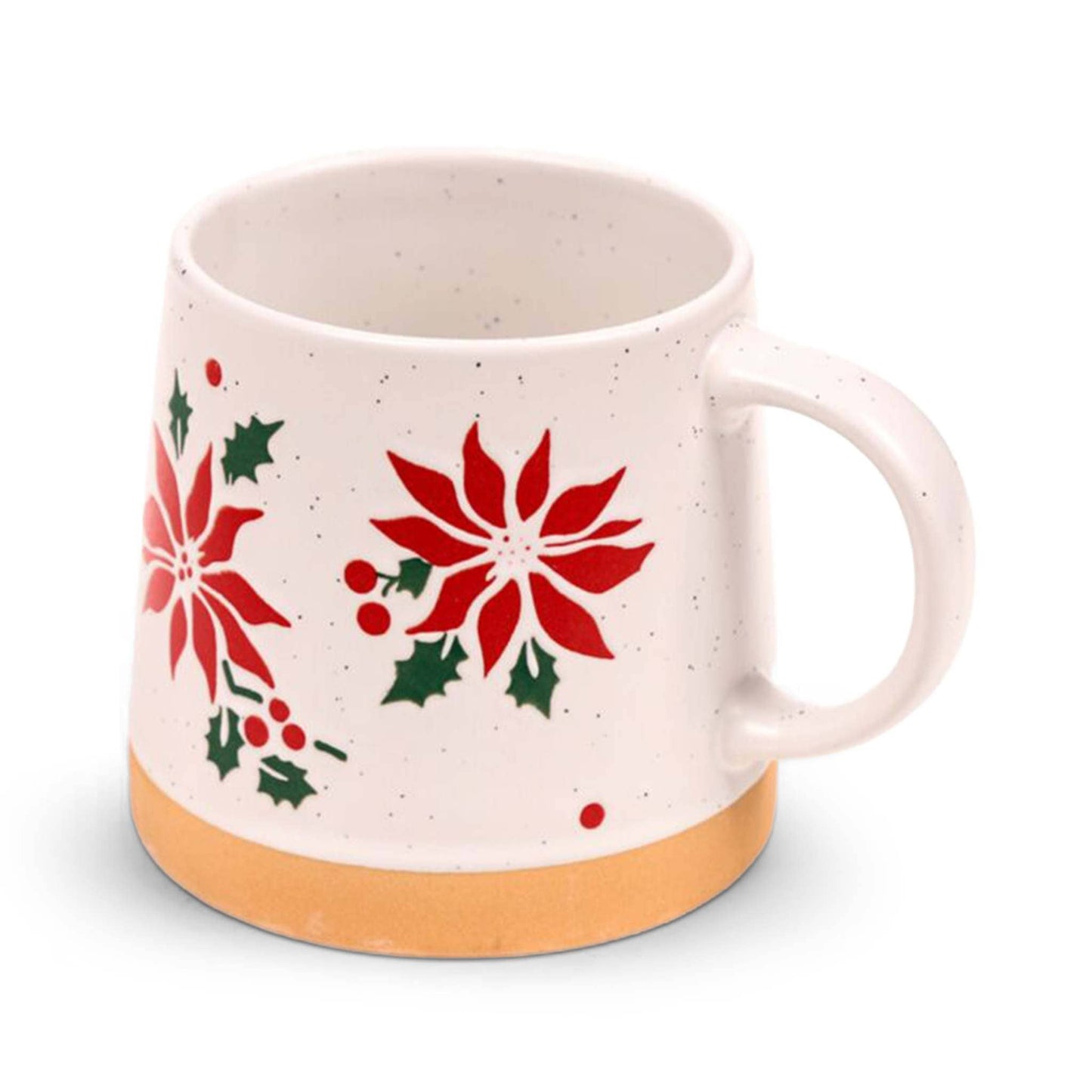 Puckator Coffee Cups Poinsettia Stoneware Mug - Festive Ceramic - 400ml
