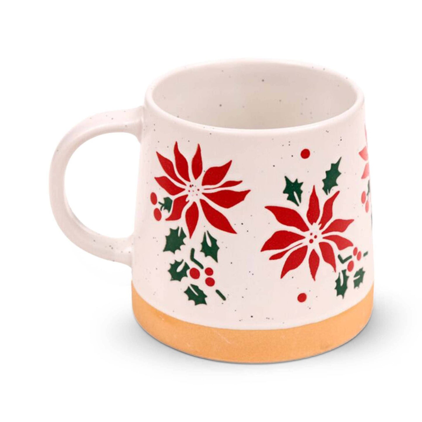 Puckator Coffee Cups Poinsettia Stoneware Mug - Festive Ceramic - 400ml