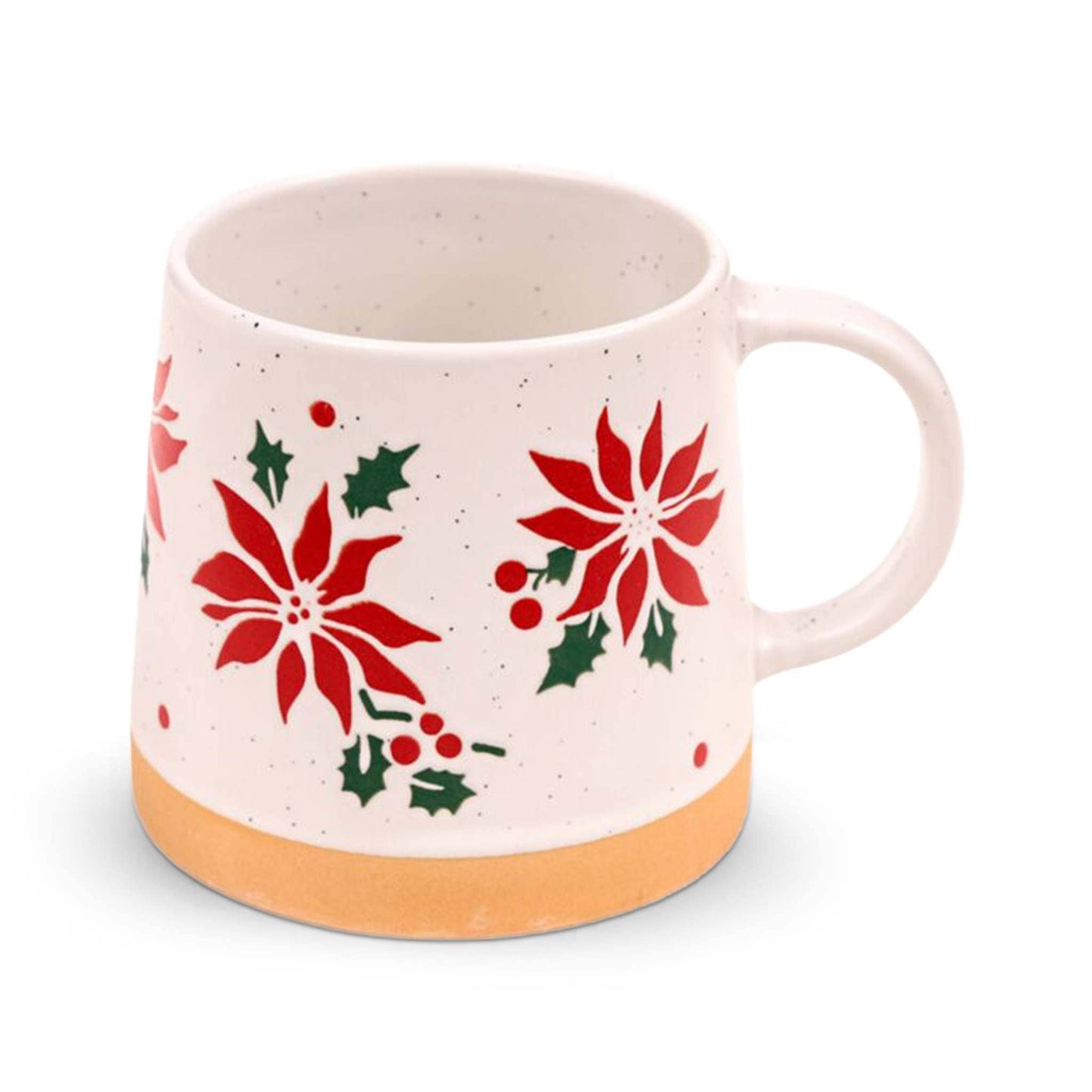 Puckator Coffee Cups Poinsettia Stoneware Mug - Festive Ceramic - 400ml