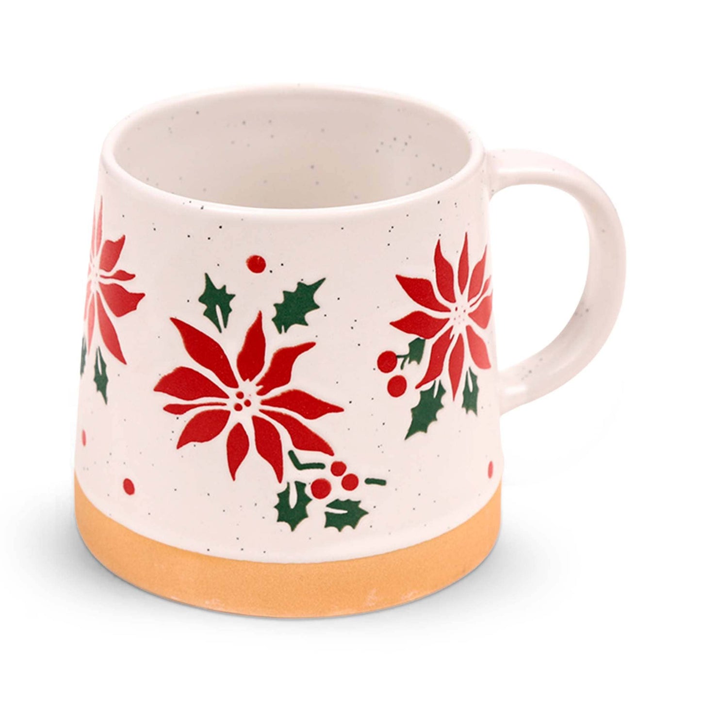Puckator Coffee Cups Poinsettia Stoneware Mug - Festive Ceramic - 400ml