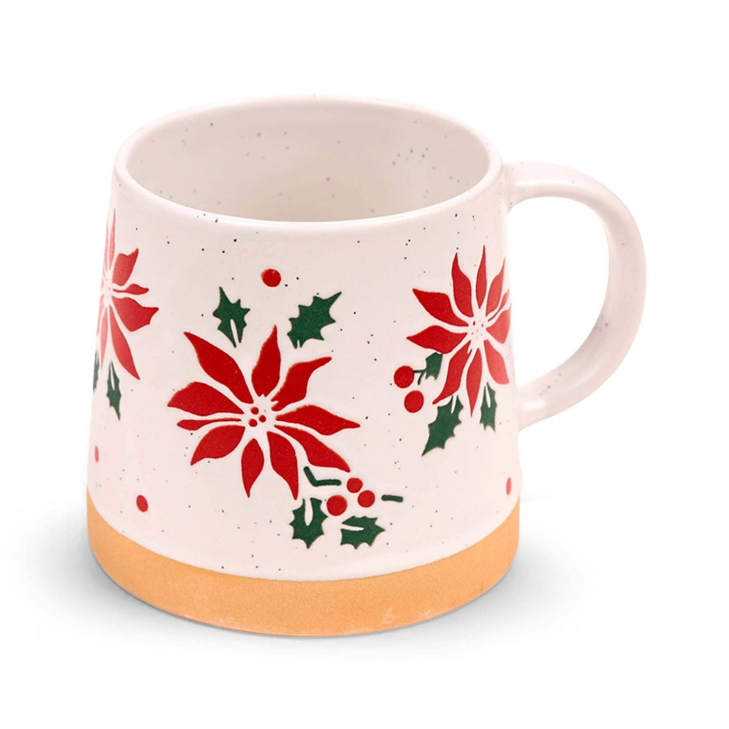 Puckator Coffee Cups Poinsettia Stoneware Mug - Festive Ceramic - 400ml