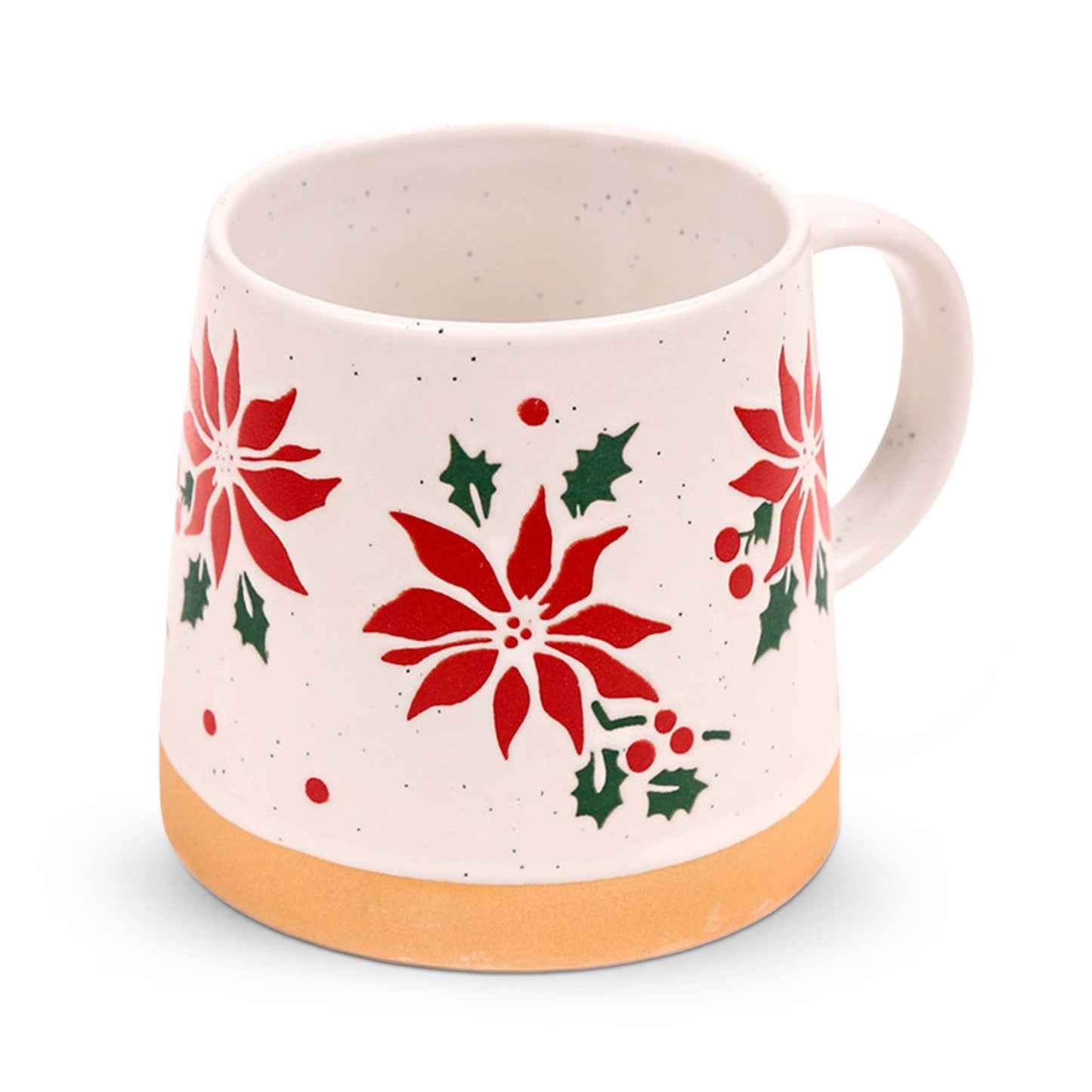 Puckator Coffee Cups Poinsettia Stoneware Mug - Festive Ceramic - 400ml