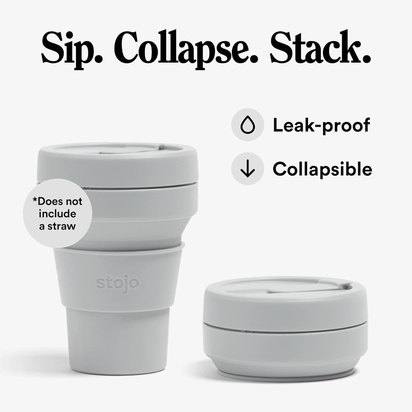 Stojo Coffee Cups Stojo Collapsible & Reusable Travel Mug 12oz/355ml - Cashmere