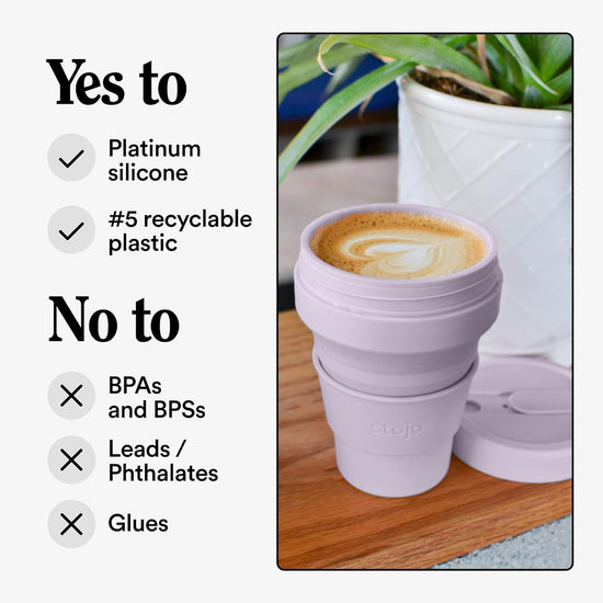 Stojo Coffee Cups Stojo Collapsible & Reusable Travel Mug 12oz/355ml - Lilac