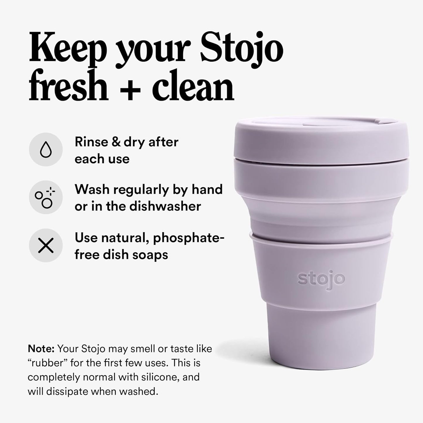 Stojo Coffee Cups Stojo Collapsible & Reusable Travel Mug 12oz/355ml - Lilac