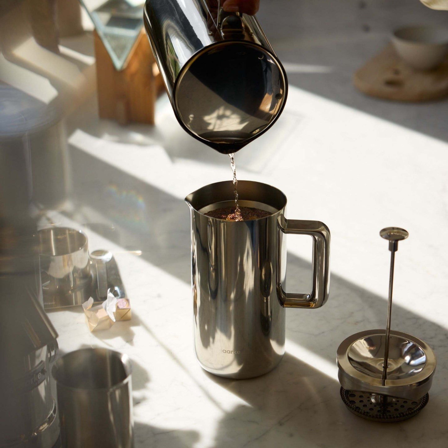 Aarke Coffee Maker Aarke Coffee Press - Stainless Steel - Double-Walled - Reusable Filter - 1 Litre
