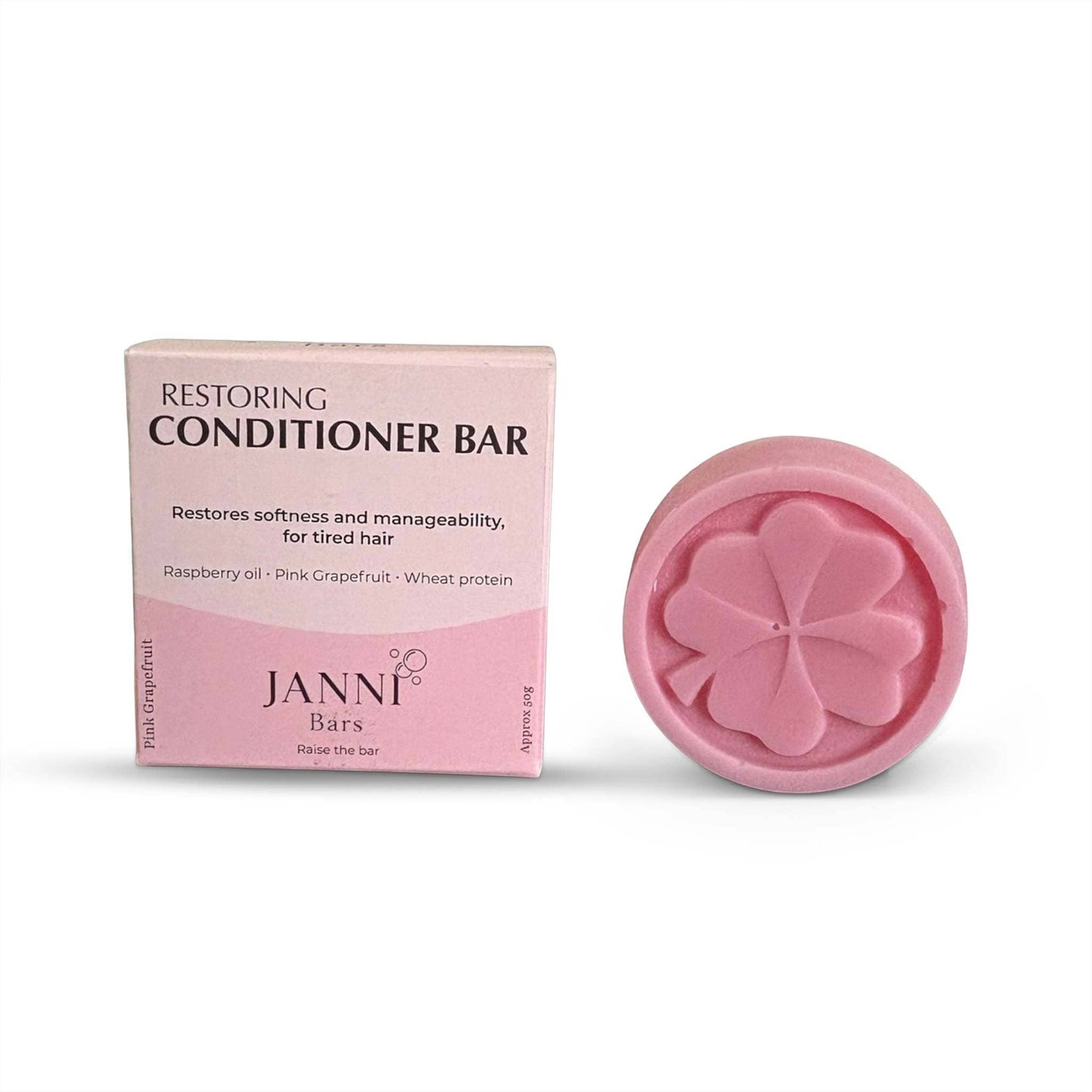 Janni Bars Conditioner Restoring Conditioner Bar for Dry & Damaged Hair - Pink Grapefruit - Janni Bars