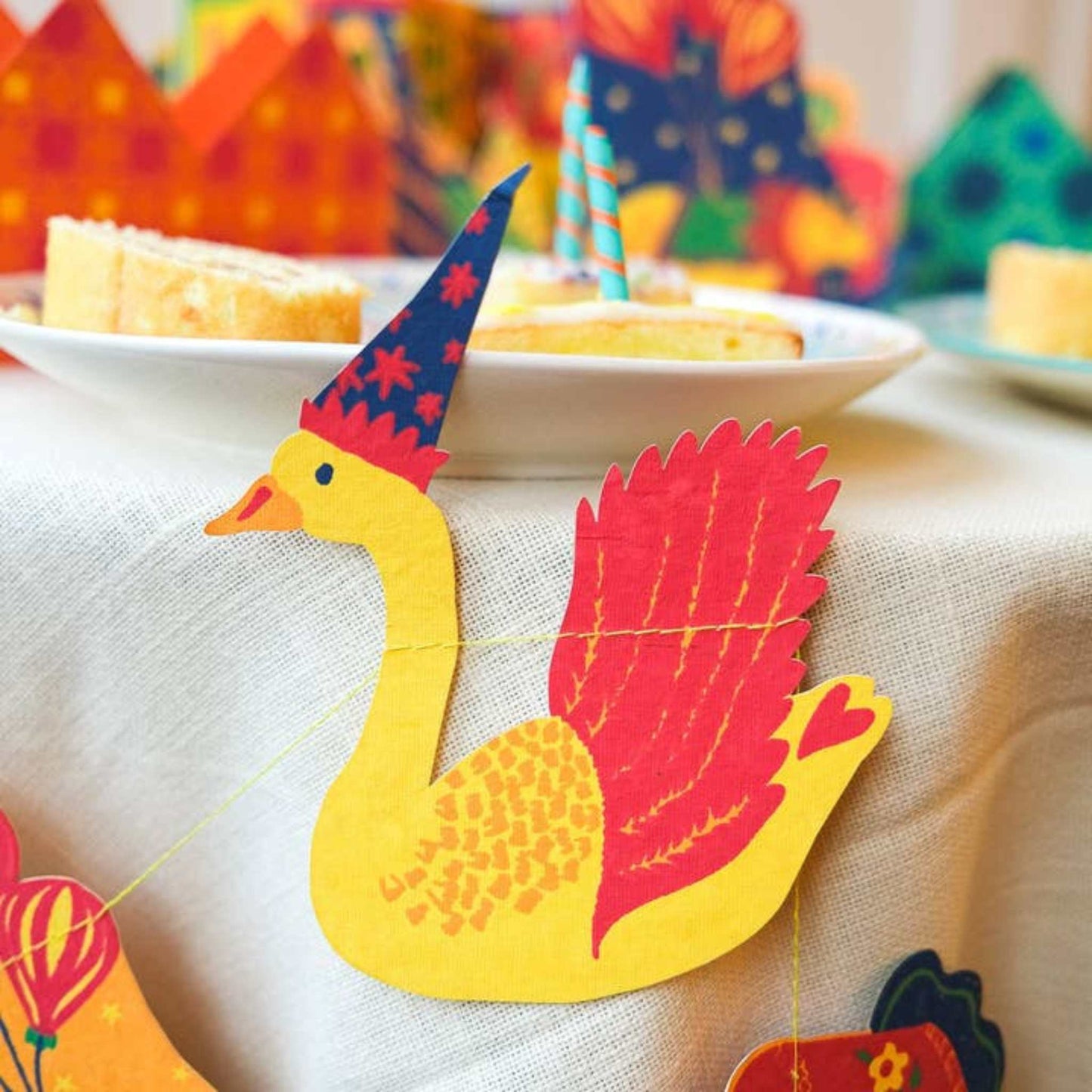 East End Press Decoration Birthday Party Sewn Garland - Recycled Cotton Paper