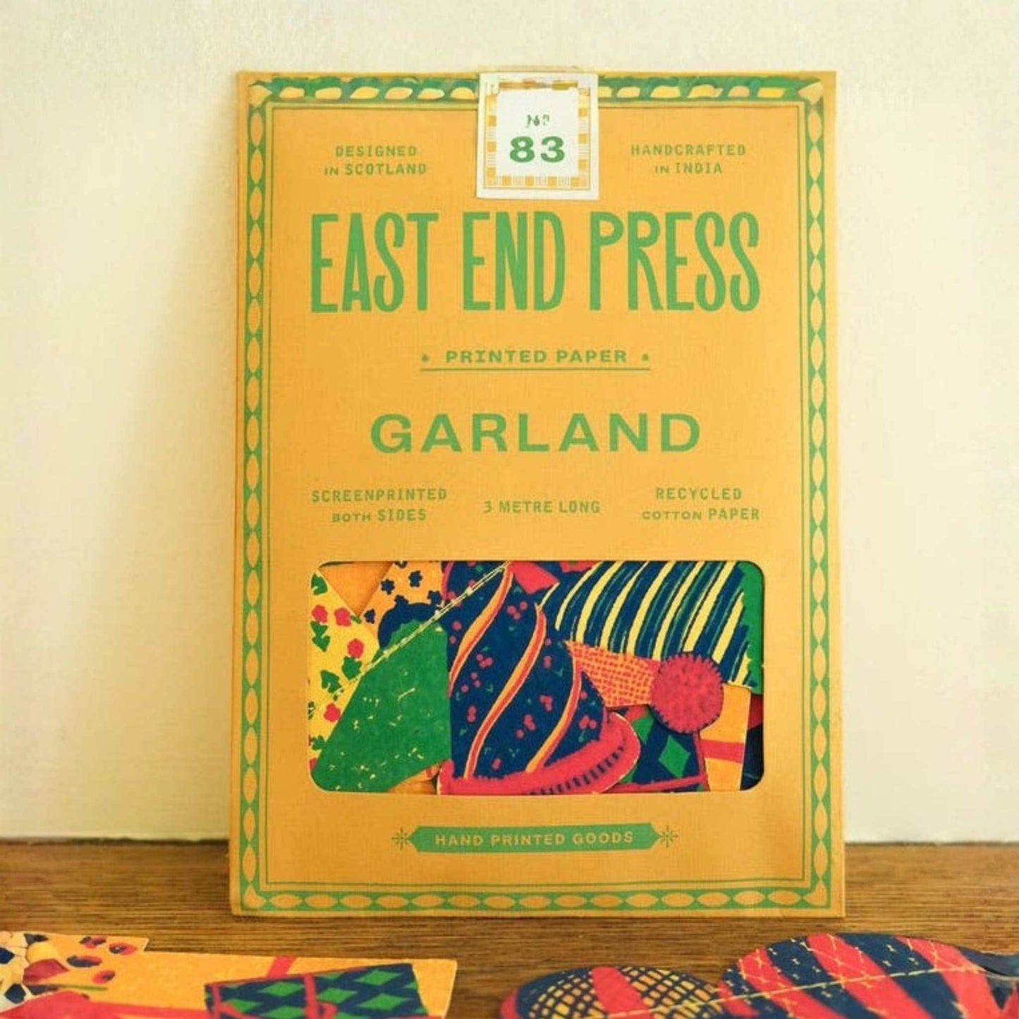 East End Press Decoration Birthday Party Sewn Garland - Recycled Cotton Paper