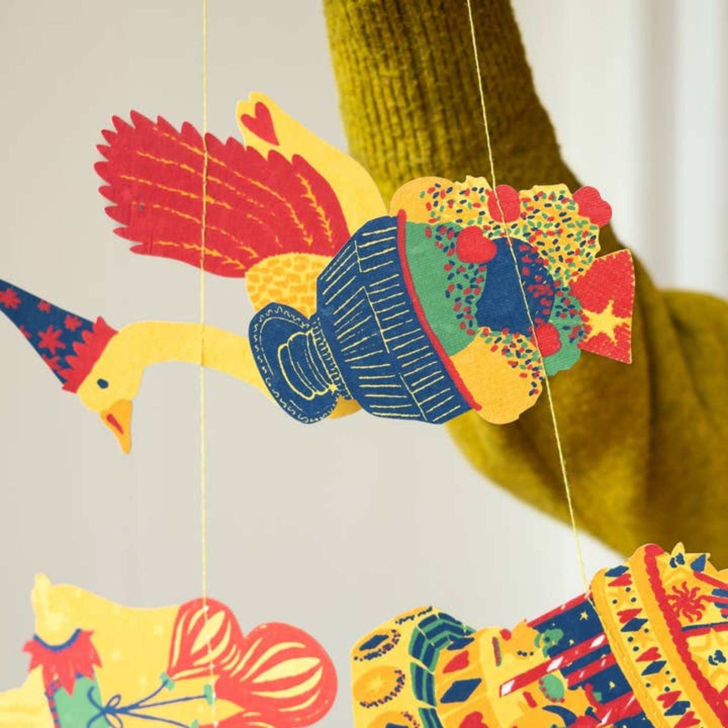 East End Press Decoration Birthday Party Sewn Garland - Recycled Cotton Paper