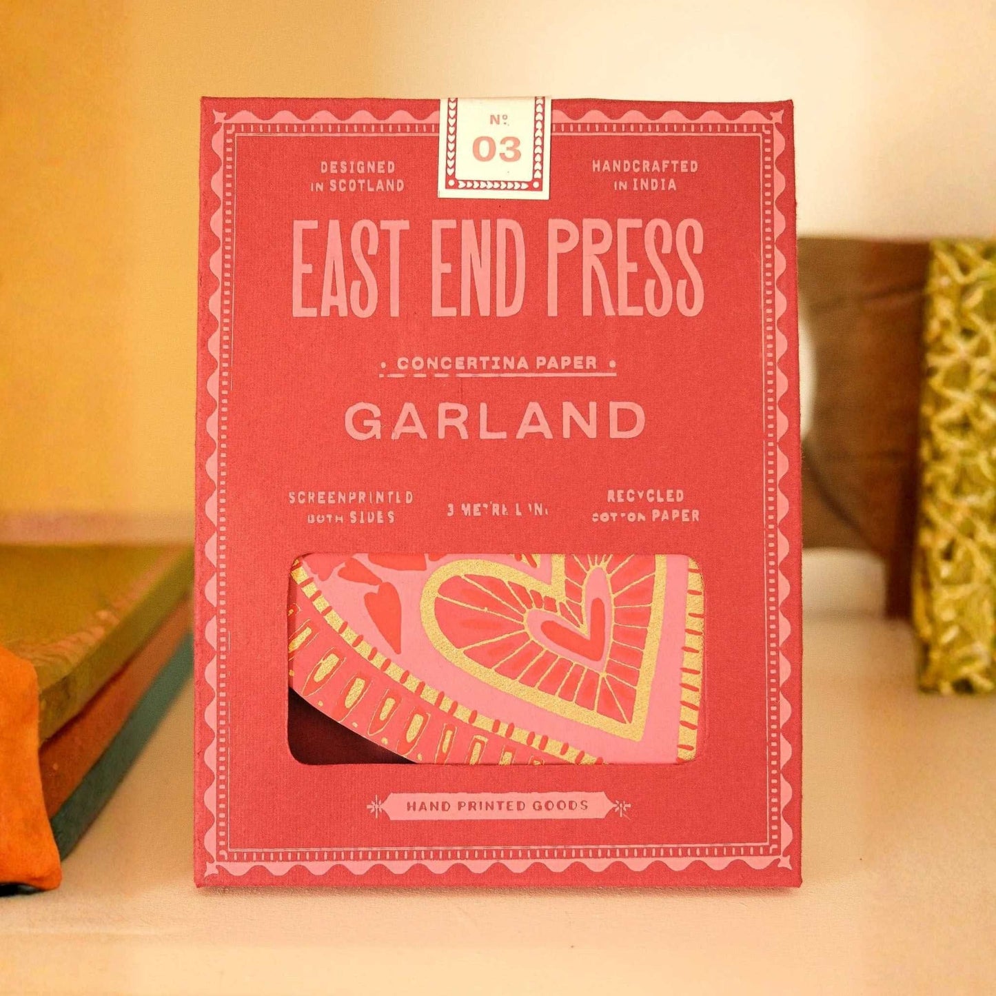 East End Press Decoration Hearts Concertina Garland - Recycled Cotton Paper