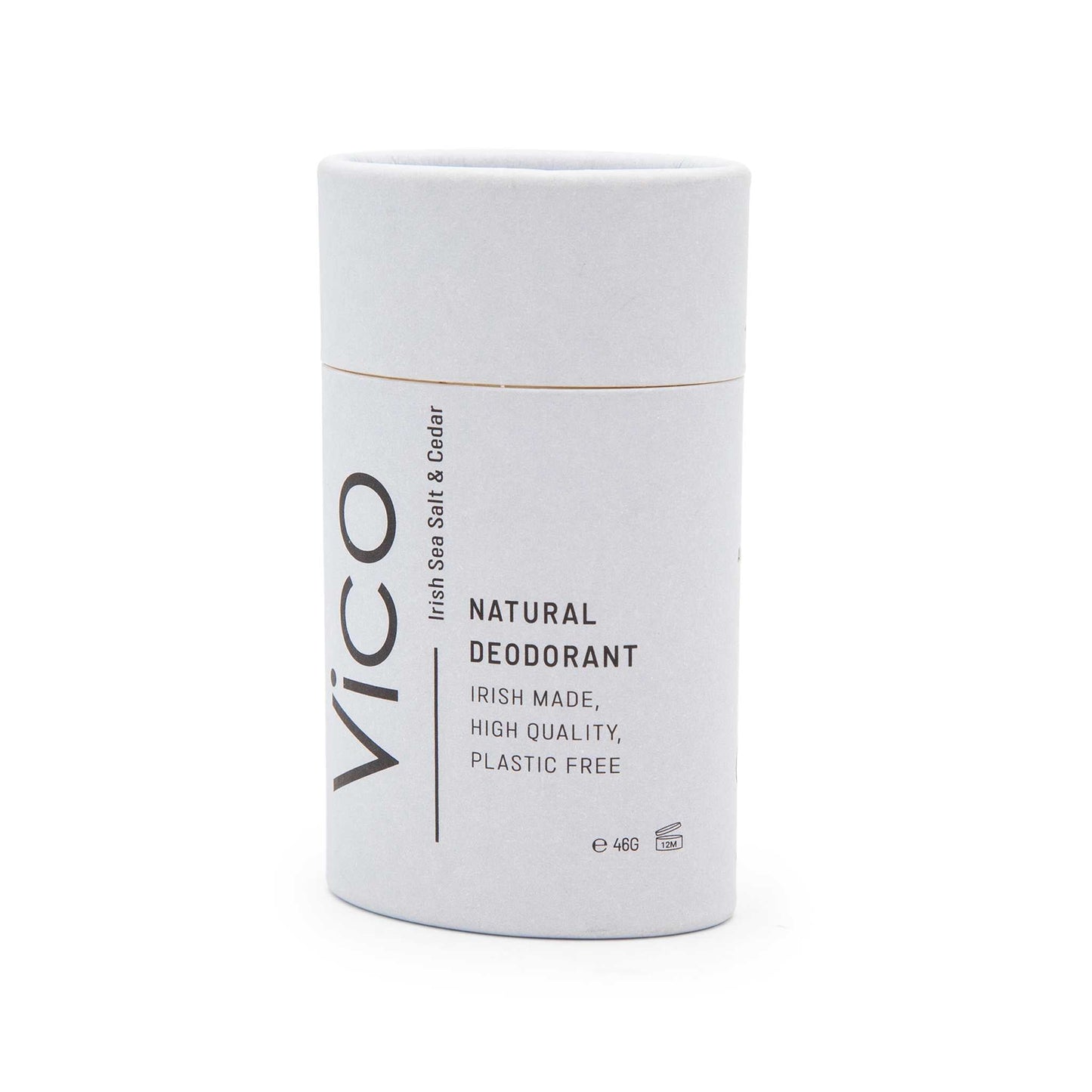 Vico Deodorant Vico Natural Deodorant Stick 46g - 24hr Odour Protection - Irish Sea Salt & Cedar