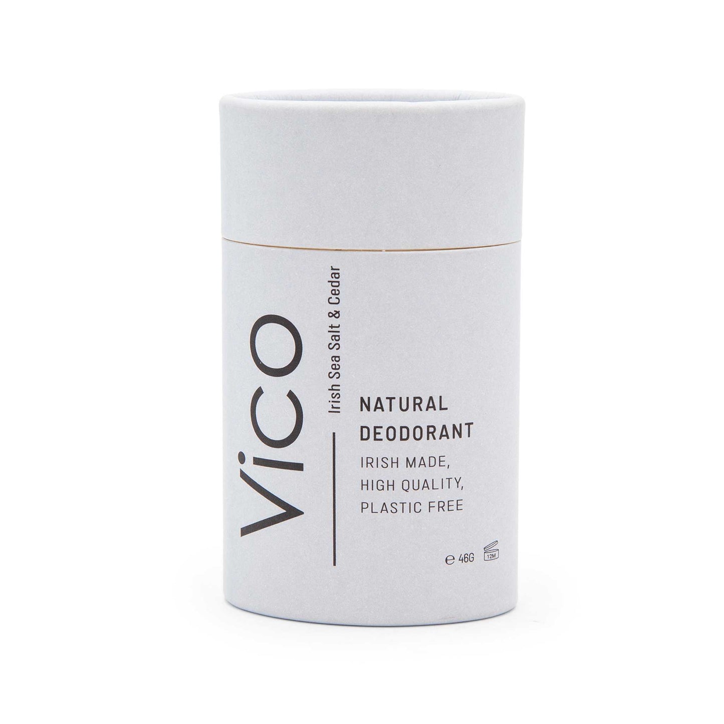 Vico Deodorant Vico Natural Deodorant Stick 46g - 24hr Odour Protection - Irish Sea Salt & Cedar
