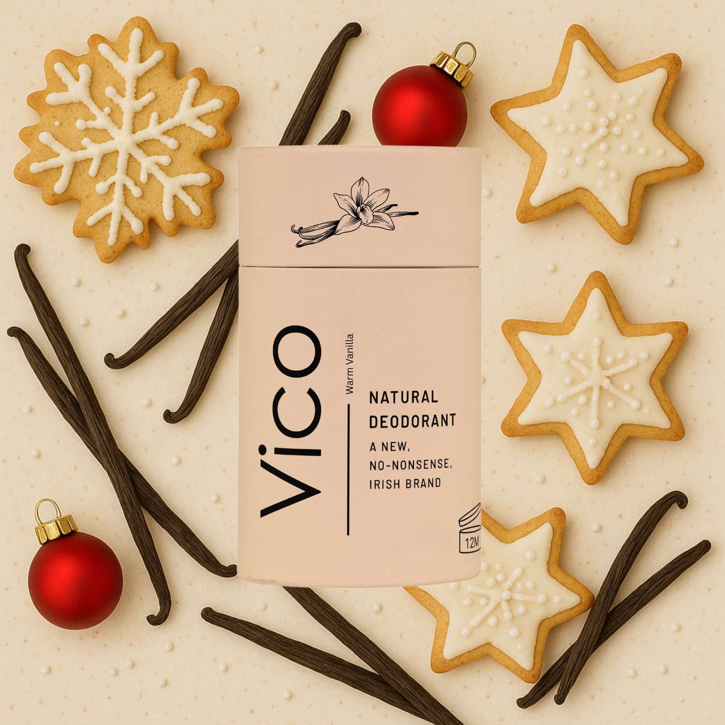 Vico Deodorant Vico Natural Deodorant Stick 55g - 24hr Odour Protection - Warm Vanilla - Limited Edition