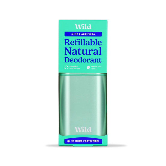 Wild Deodorant Wild Aqua Case and Mint & Aloe Vera Natural Deodorant Starter Pack