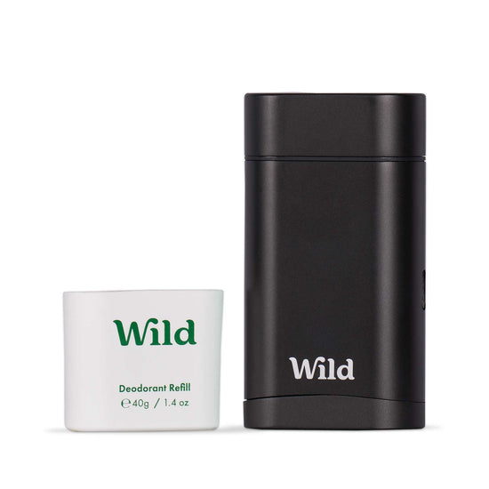 Wild Deodorant Wild Black Case and Fresh Cotton and Sea Salt Natural Deodorant Starter Pack