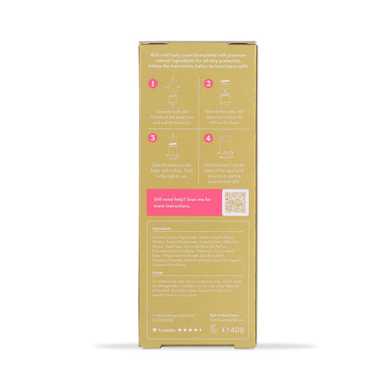 Wild Deodorant Wild Gold Case and Pomegranate & Pink Peppercorn Natural Deodorant Starter Pack