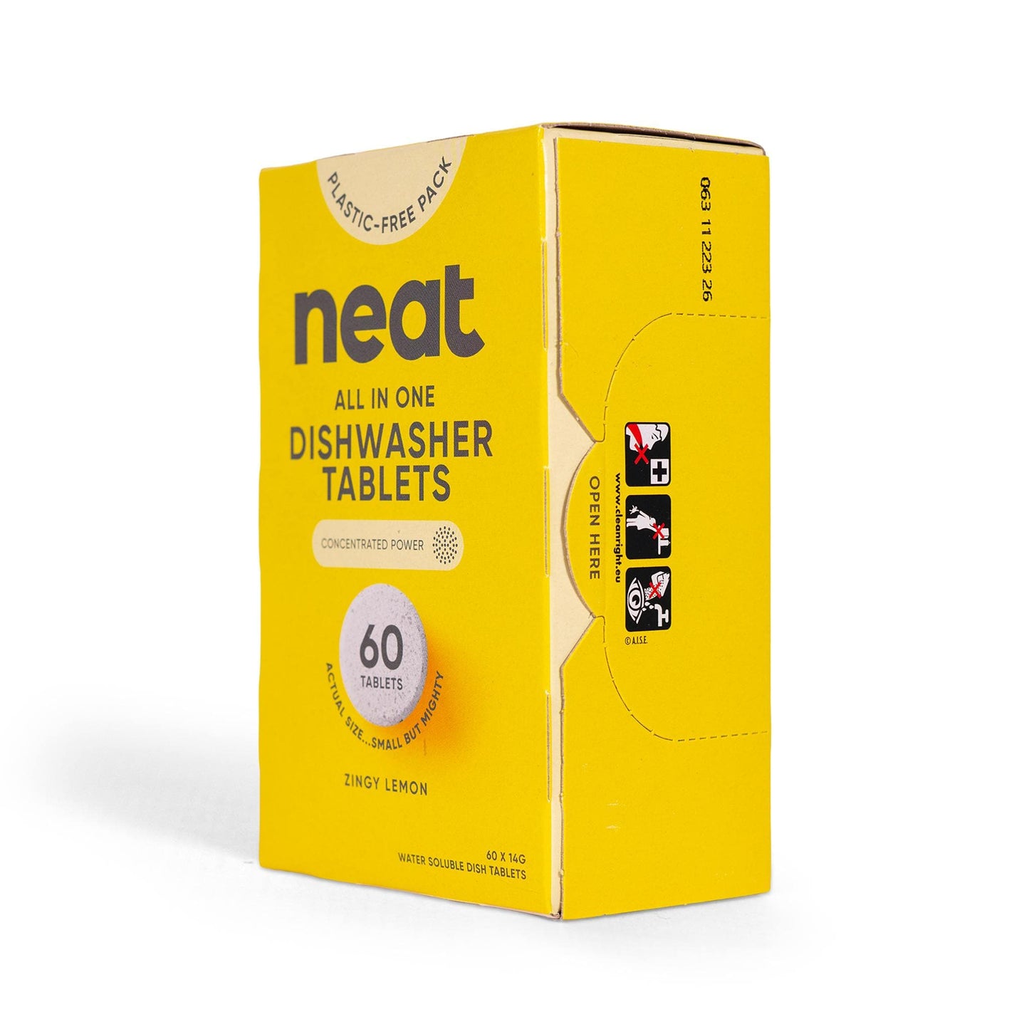 neat. Dishwasher Cleaners 60 Pack All in One Dishwasher Tablets - Zingy Lemon - neat.