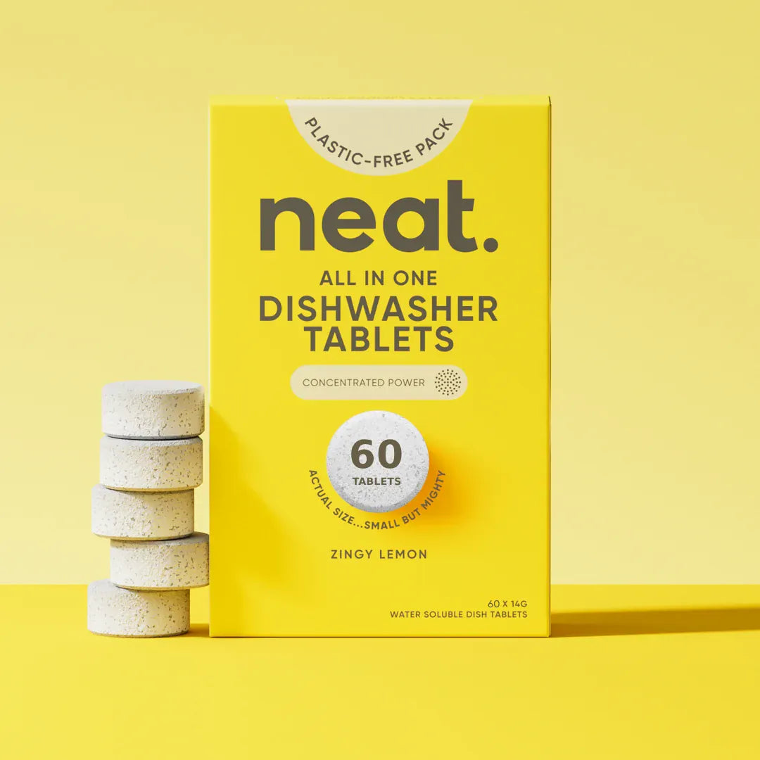 neat. Dishwasher Cleaners 60 Pack Neat All in One Dishwasher Tablets - Zingy Lemon