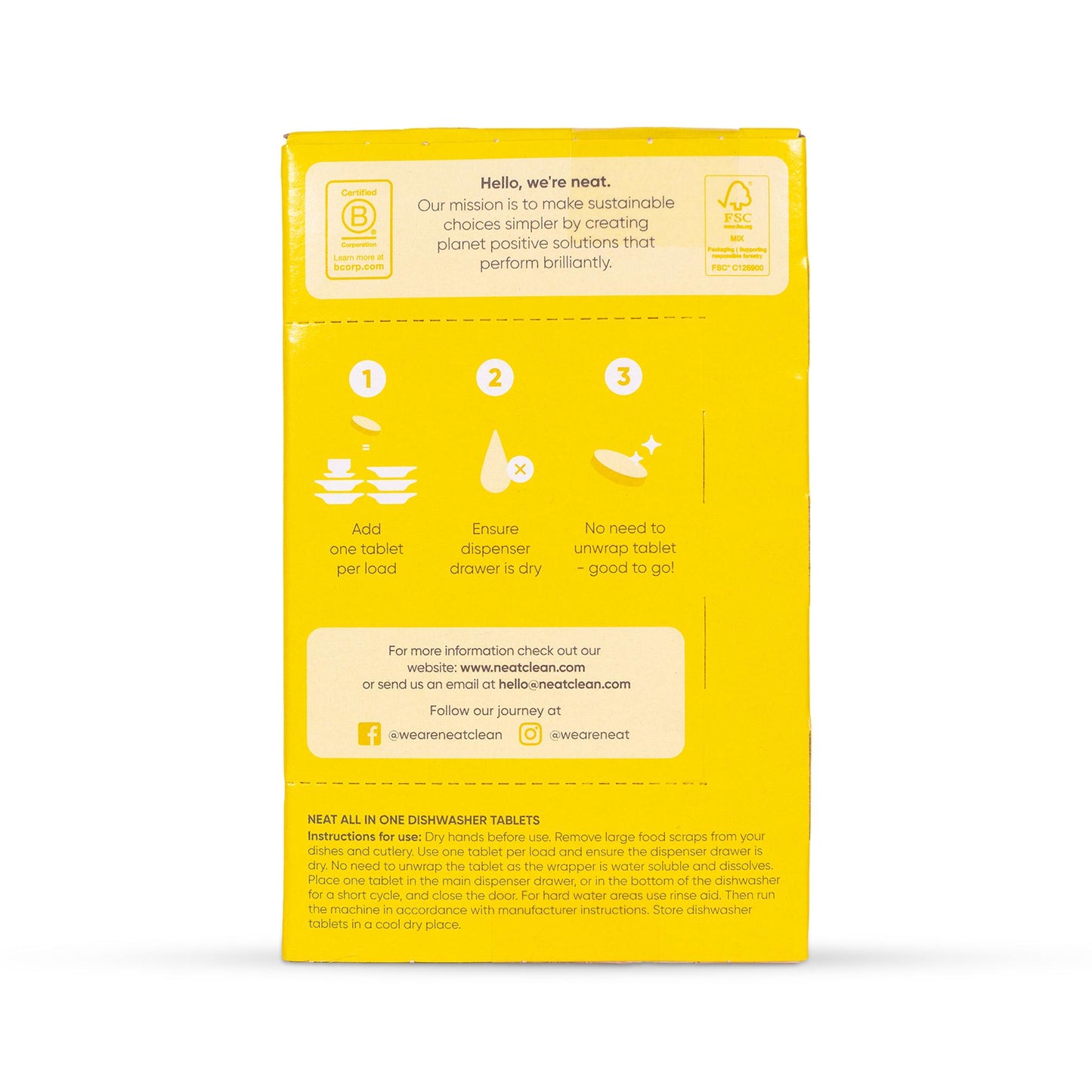 neat. Dishwasher Cleaners All in One Dishwasher Tablets - Zingy Lemon - neat.