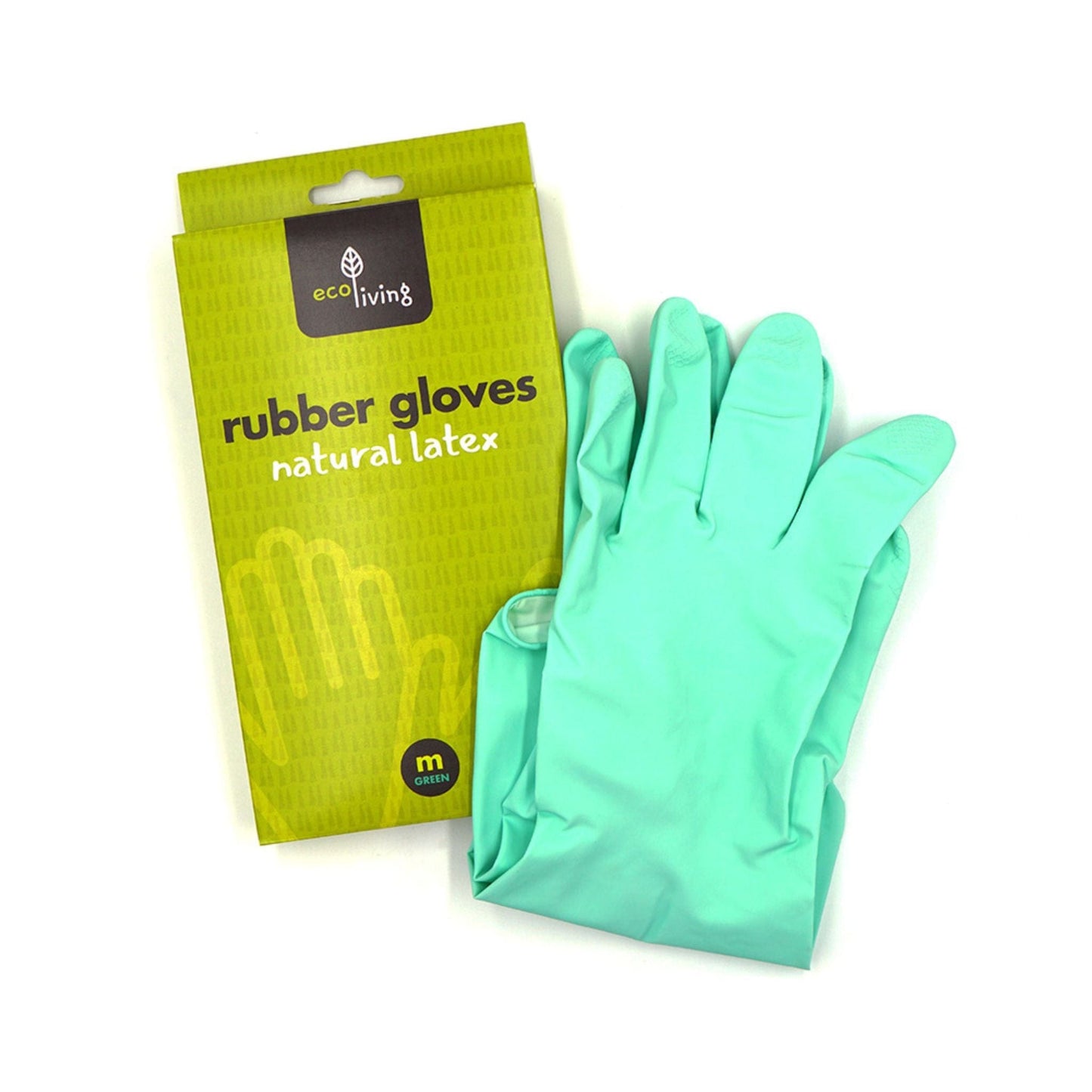 ecoLiving Dishwasher Cleaners Natural Laex Rubber Gloves - Green - Ecoliving