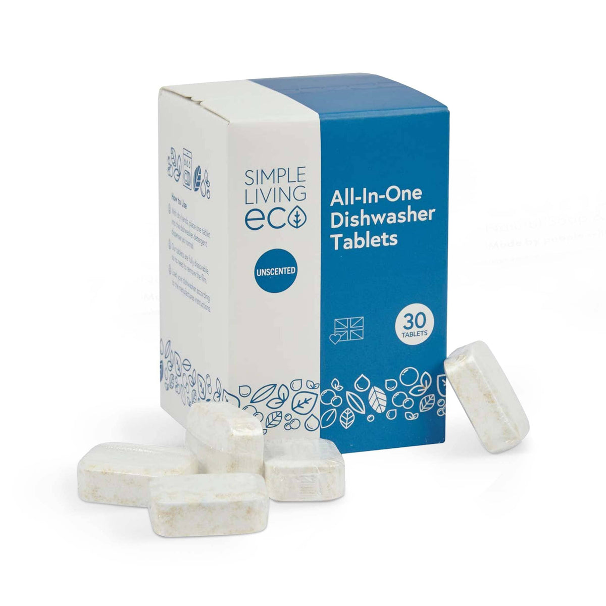Simple Living Eco All-in-One Dishwasher Tablets - Plant-Based & Plastic ...