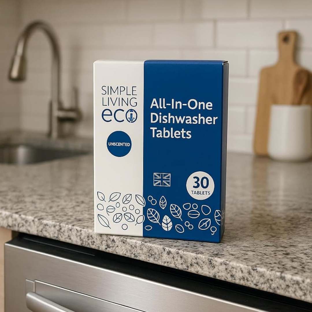 Simple Living Eco Dishwasher Cleaners Simple Living Eco All-in-One Dishwasher Tablets - Plant-Based & Plastic-Free - 30 Pack