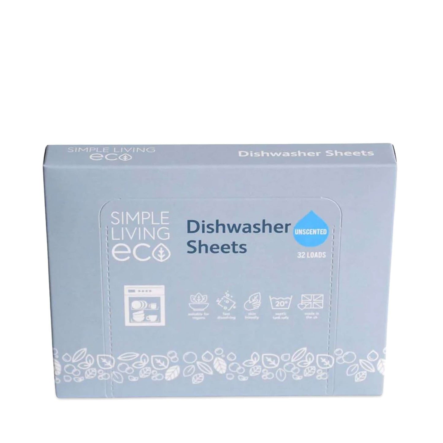 Simple Living Eco Dishwasher Cleaners Simple Living Eco – Dishwasher Sheets (Unscented) – Plant-Based & Plastic-Free – 32 Pack