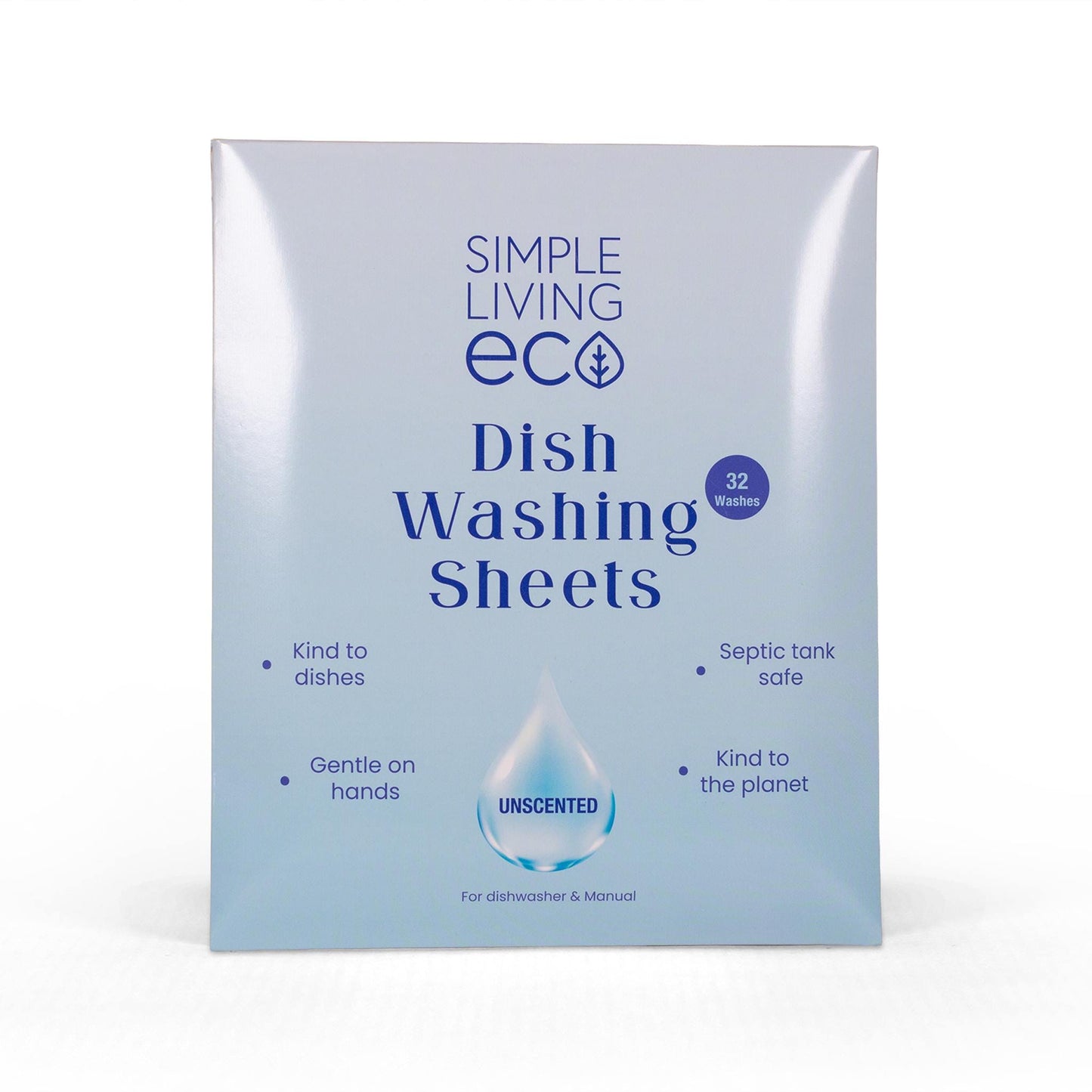 Simple Living Eco Dishwasher Cleaners Simple Living Eco – Dishwasher Sheets (Unscented) – Plant-Based & Plastic-Free – 32 Pack
